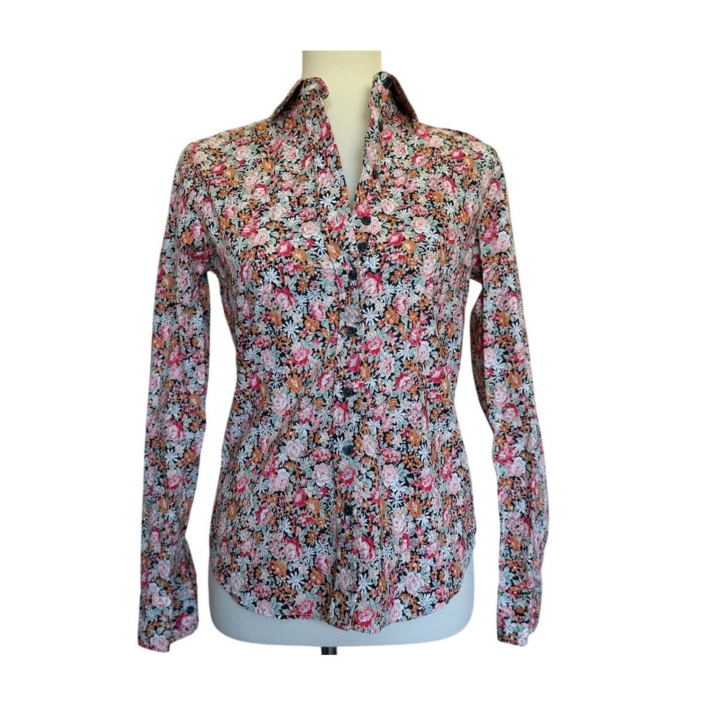 THE SHIRT by ROCHELLE BEHRENS - Pink /Orange Floral - Size XS