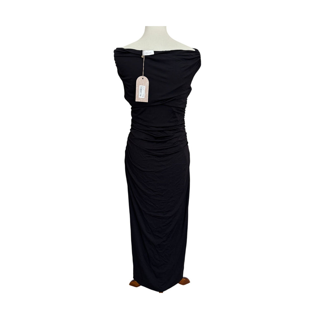 MESHKI Alayna Nylon Midi Dress - Black - XL