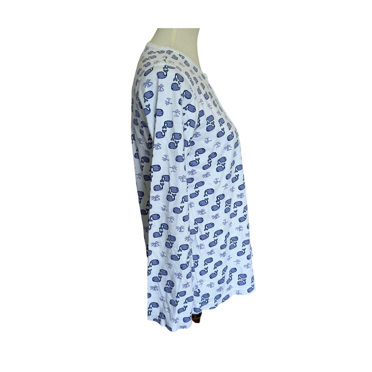 Roller Rabbit Moby Pajama Top - Blue Whale Print - Size Medium