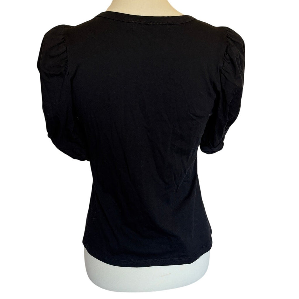 POMANDER PLACE Vesty Puff Short Sleeve Crewneck - Black - Size Medium
