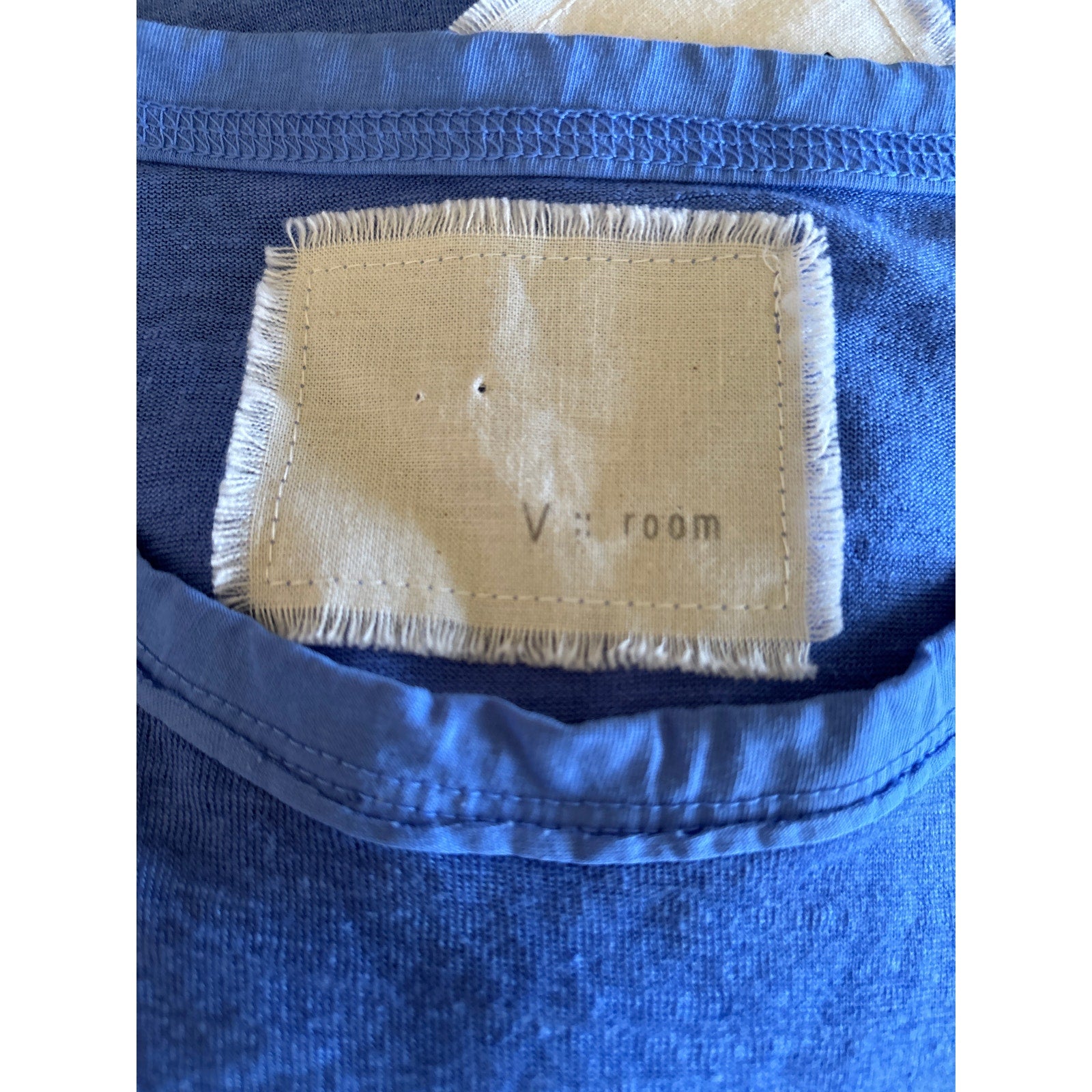V::ROOM Hemp Long Sleeve Crew Tee - Blue - One Size