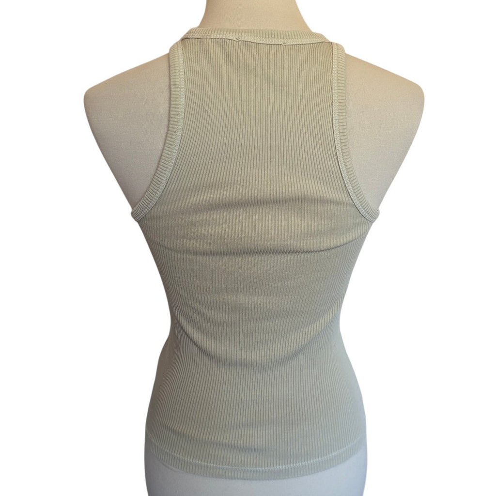 7 FOR ALL MANKIND Racerback Ribbed Cotton Tank - Size Small