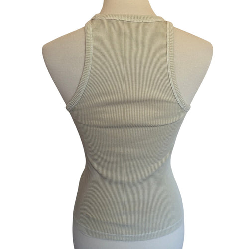 7 FOR ALL MANKIND Racerback Ribbed Cotton Tank - Size Small