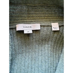 VINCE Ribbed Wool Cashmere Cardigan - Forest Green - Size Small