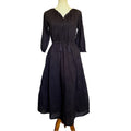 Mer St. Barth Women's Solange Pop Over Dress Midi Length - Black - S