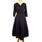 Mer St. Barth Women's Solange Pop Over Dress Midi Length - Black - S