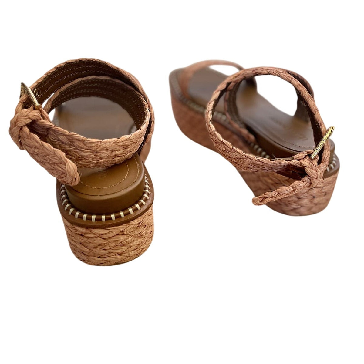 Ulla Johnson Gemma Woven Raffia Espadrille Sandals - Blush - Size 9.5