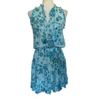 Poupette St Barth Clara Tasseled Printed Minidress - Aqua Grasse - Small