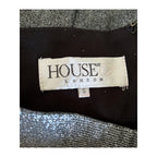 House of CB Margarita Silver Sparkly Wide Leg Trousers - Size Small