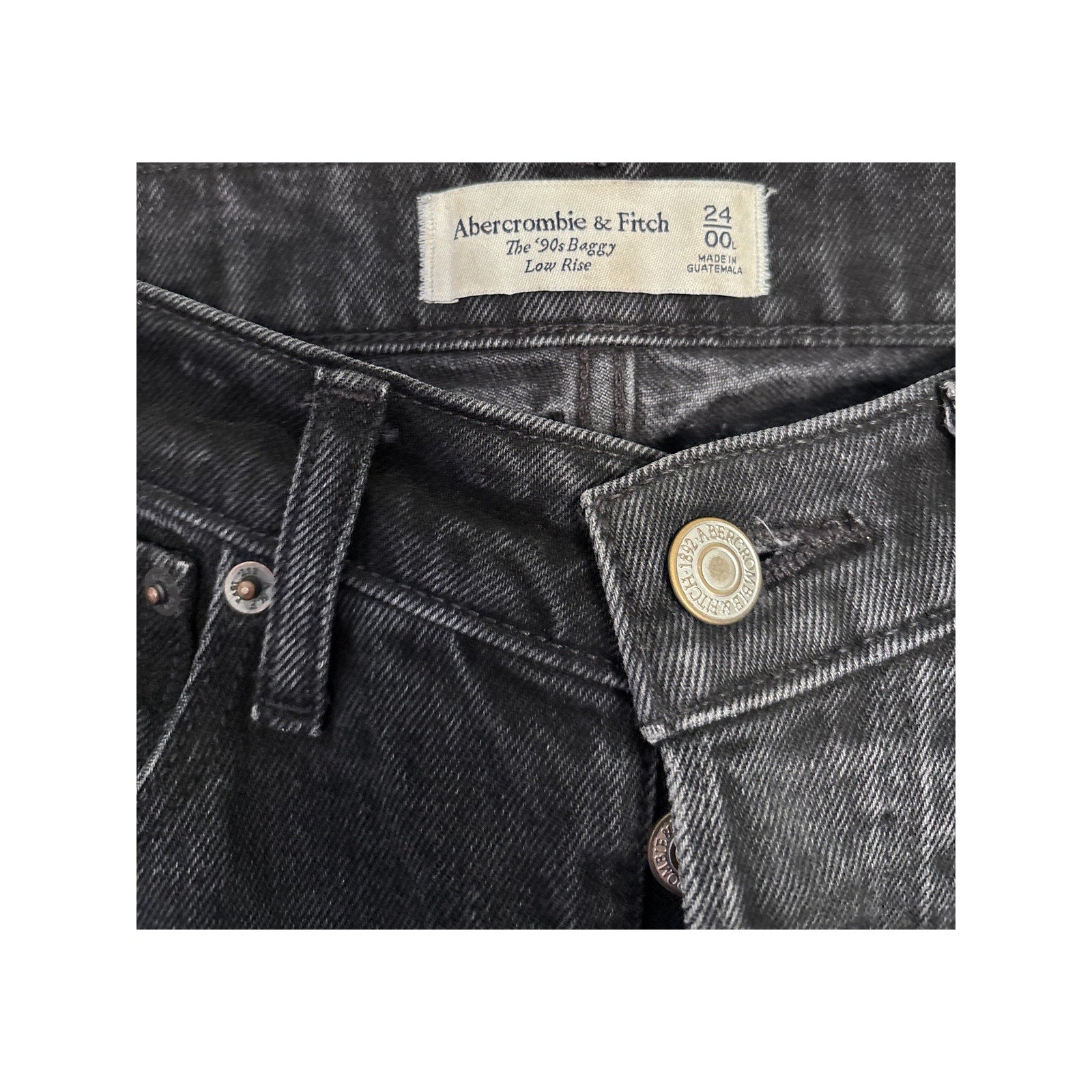 ABERCROMBIE & FITCH '90s Baggy Low Rise Jeans - Charcoal - Size 24