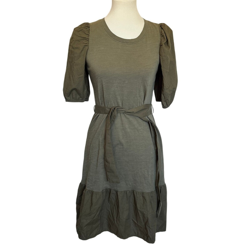 NATION LTD - Evangeline Belted Mini Cotton Dress - Green - Size Small