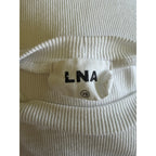 LNA Billie Rib Short Sleeve Crop Tee - White - Size Extra Small