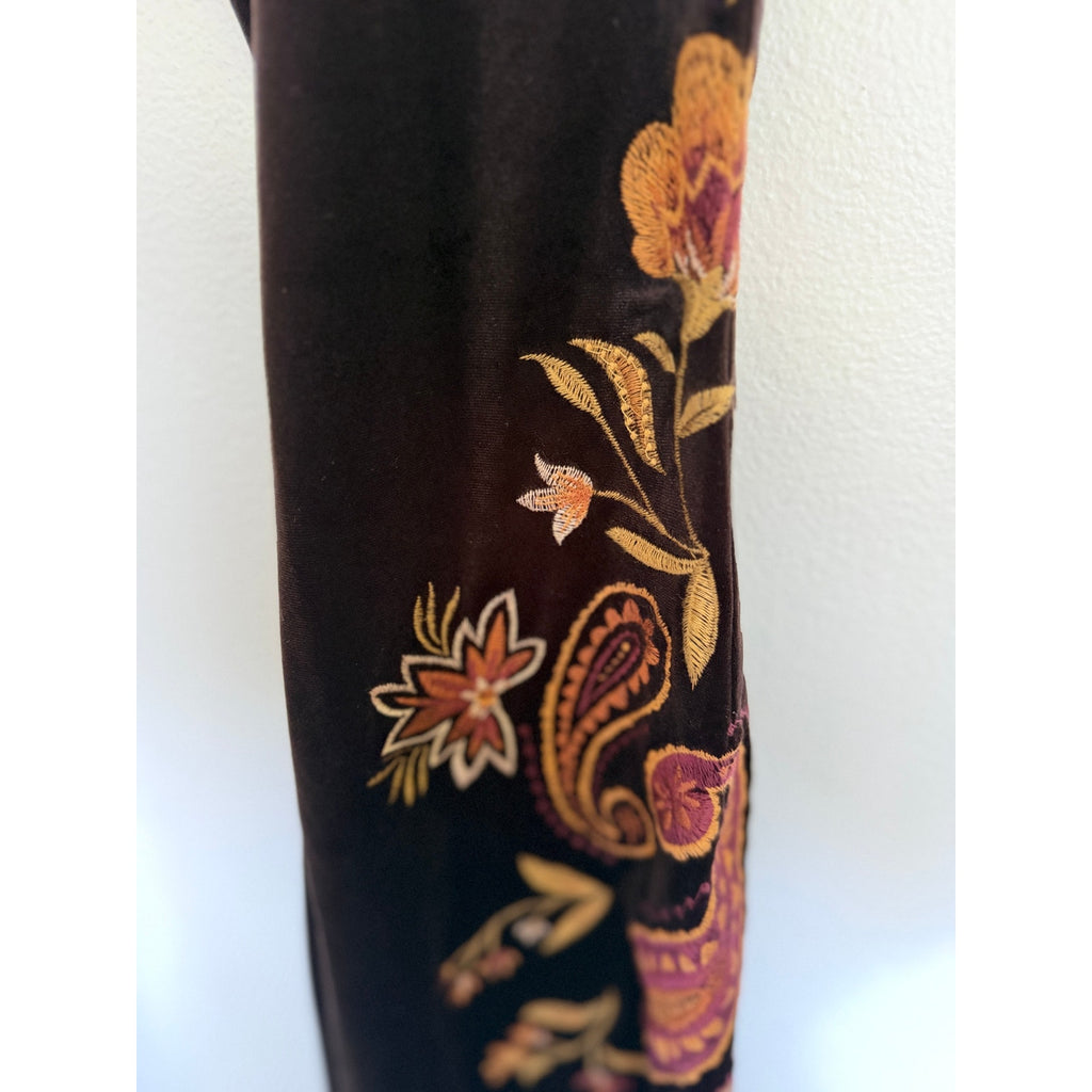 DRIFTWOOD Farrah Velvet Pull-On Flare Pants - Brown - Size Large