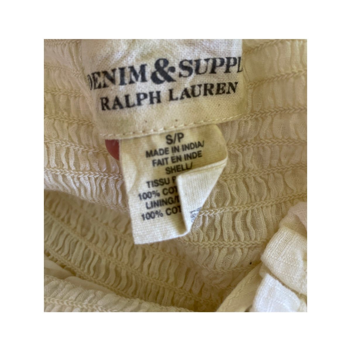 Denim & Supply Ralph Lauren Cotton Midi Baby Doll Dress - Cream - Size Small