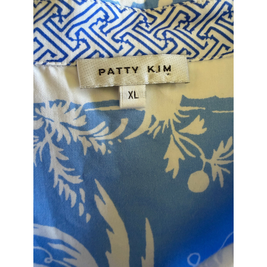 Patty Kim Claudia Button Down Blouse - Blue/White - XL