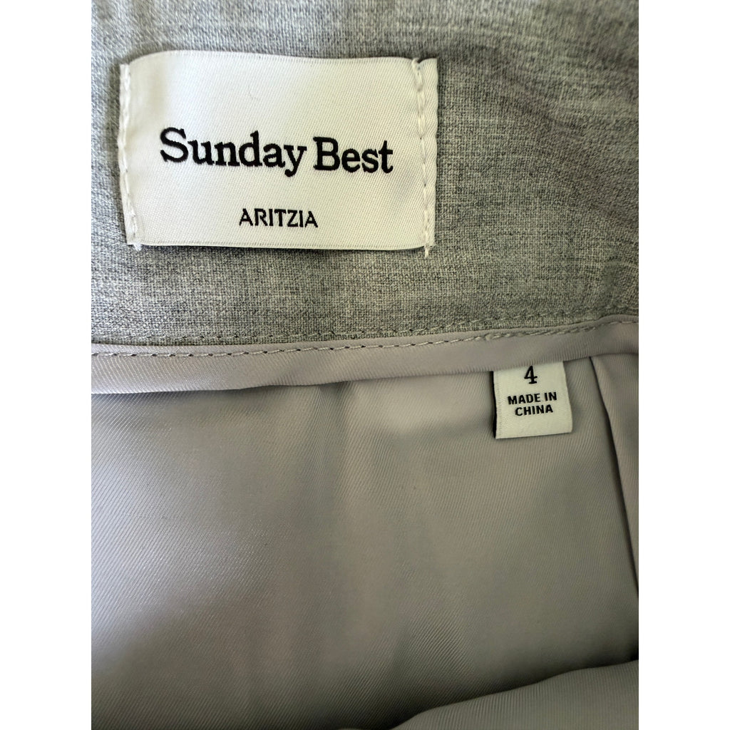 Aritizia Sunday Best Olive Pleated High Waist Micro Skirt - Heather Chrome - Size 4