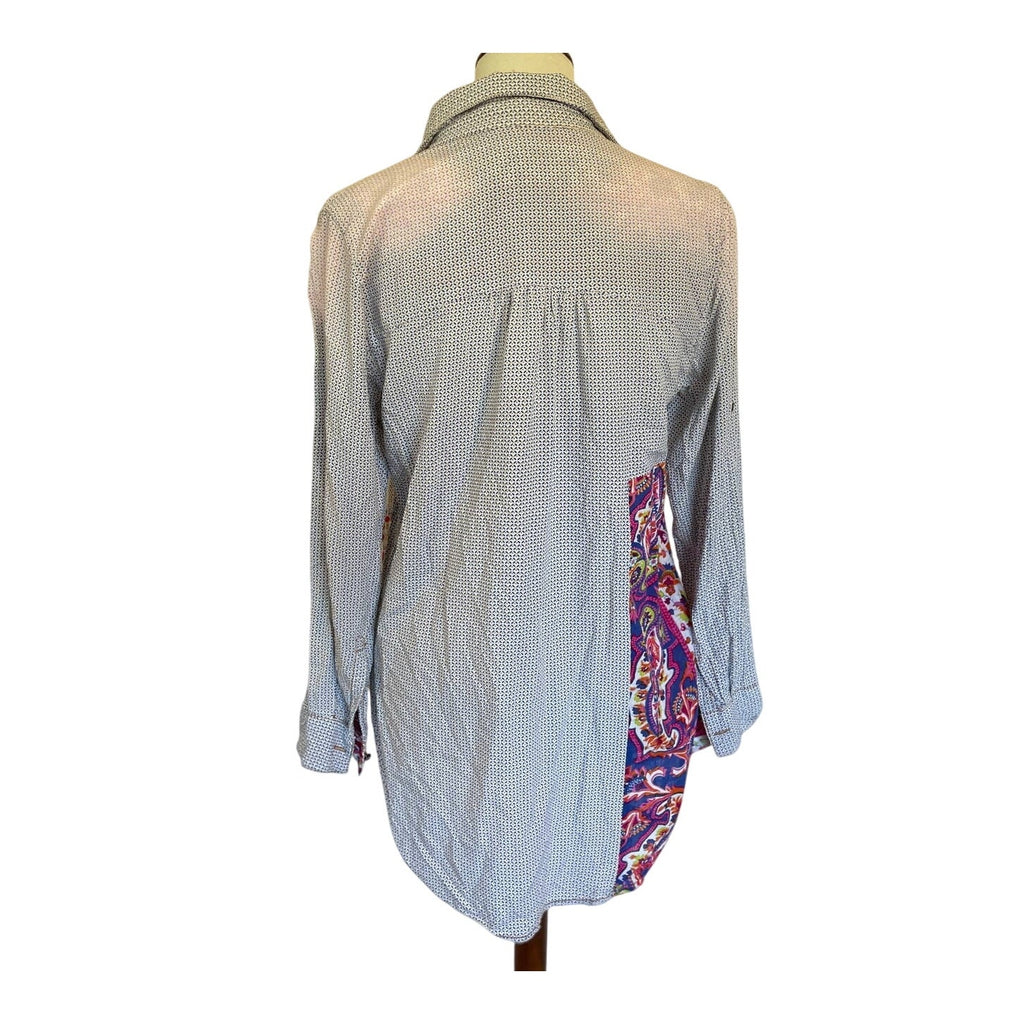 Aratta Silent Journey Mixed Print Button Down Shirt - Multicolor - Small