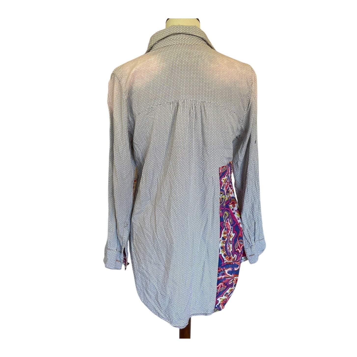 Aratta Silent Journey Mixed Print Button Down Shirt - Multicolor - Small