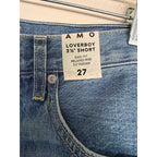 New AMO Loverboy 3.5" Denim Shorts - Stargaze Blue - Size 27