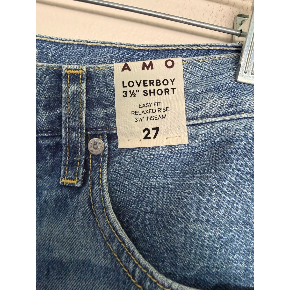 New AMO Loverboy 3.5" Denim Shorts - Stargaze Blue - Size 27