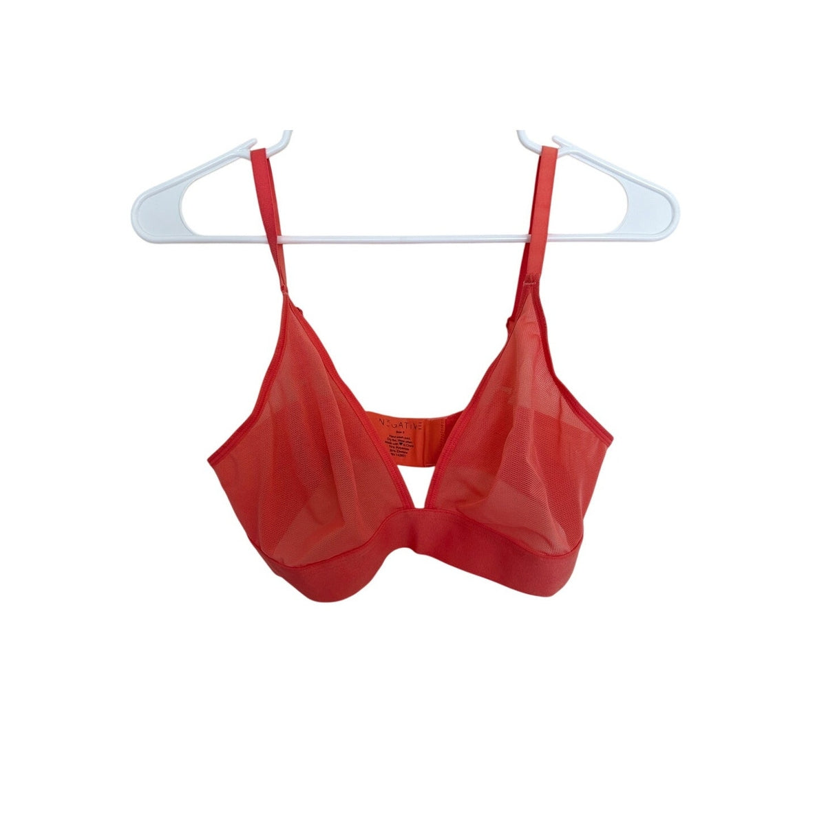 Negative Underwear Sieve Triangle Bra - Coral - Size 3 / 36 C D