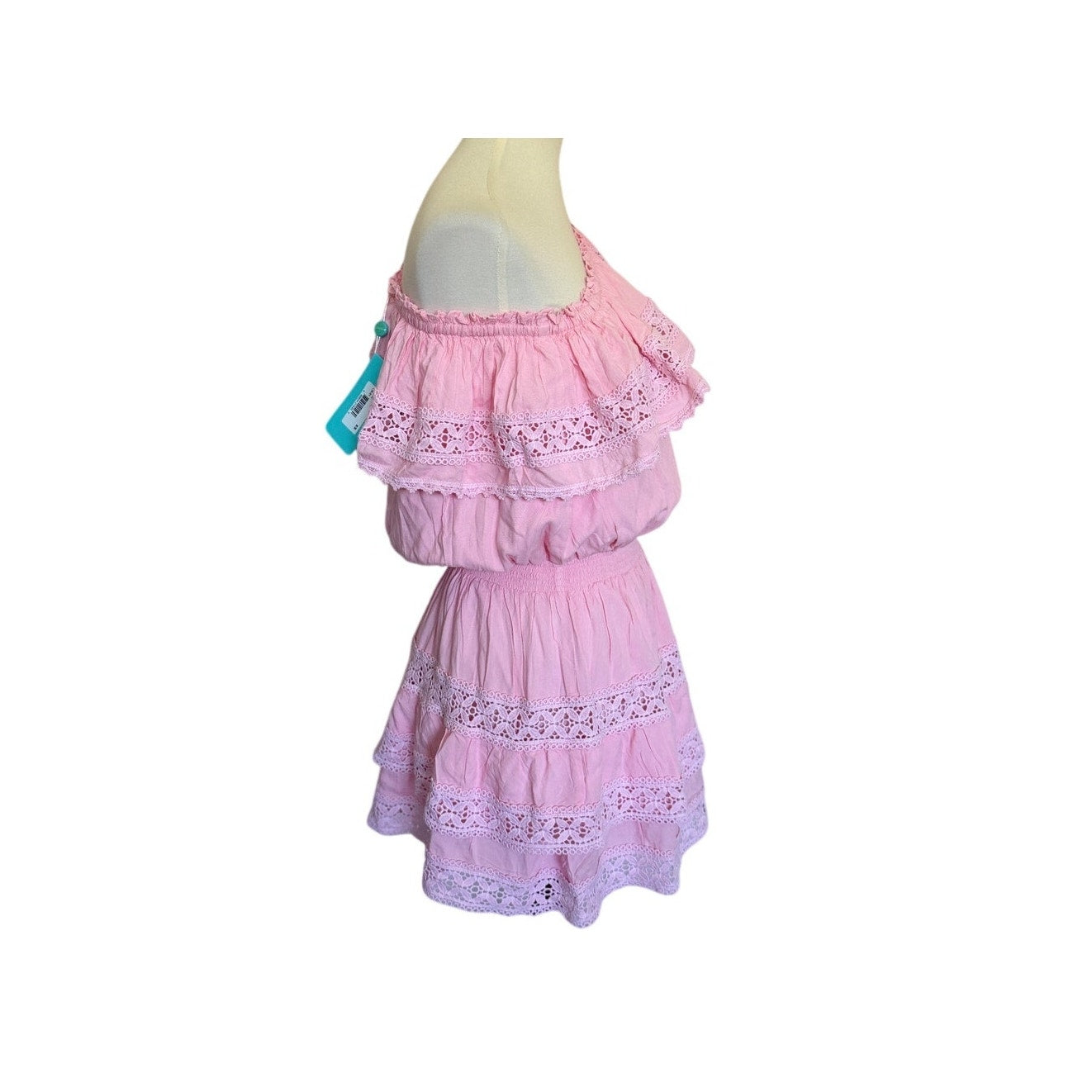MELISSA ODABASH Debbie One-Shoulder Ruffle Mini Dress - Blush Pink - Size XS