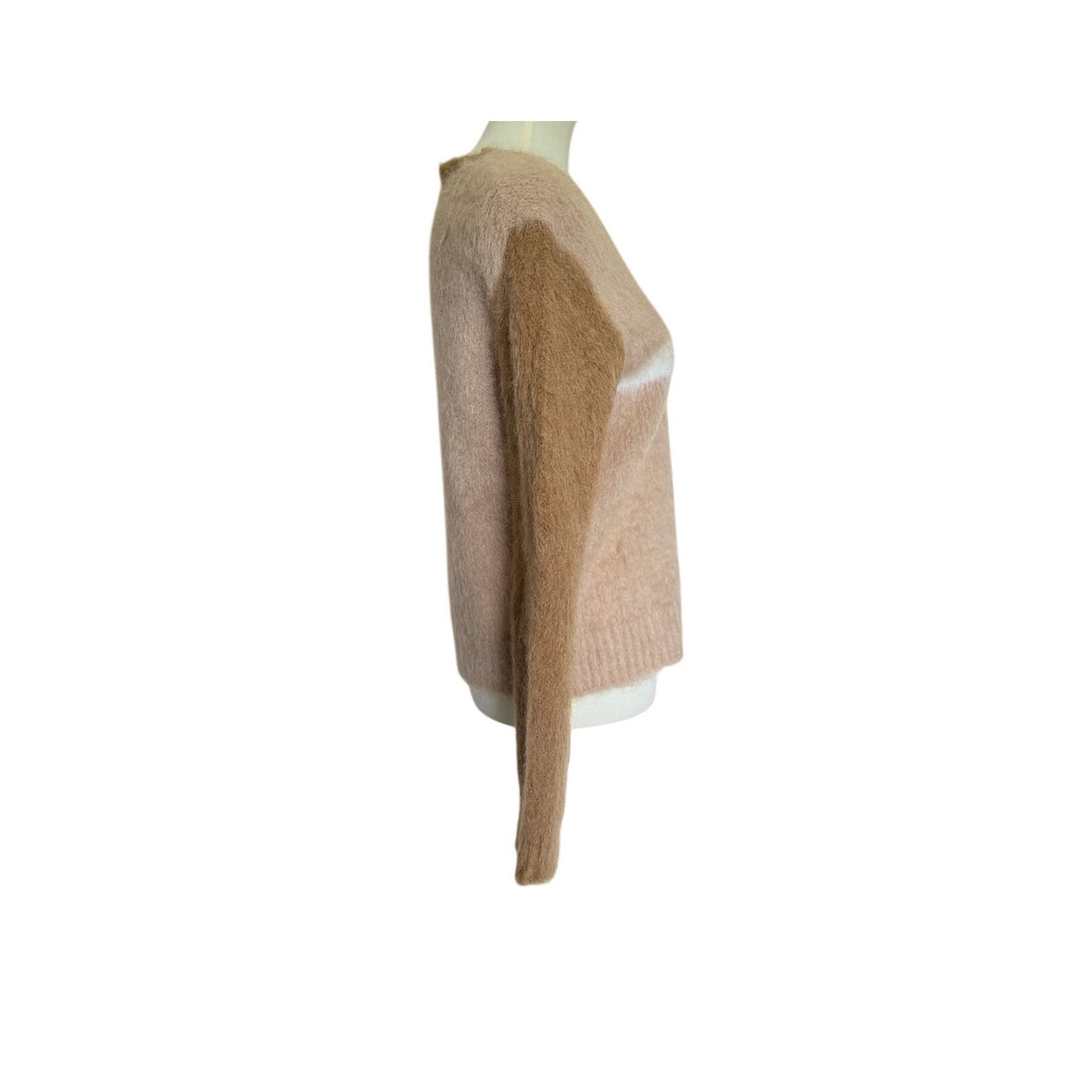 Maje Brushed Mohair V Neck Cardigan - Camel Tan - Size 2 / Medium