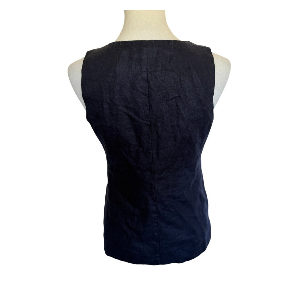 Alex Mill Liv Linen Vest - Navy Blue - Size Small
