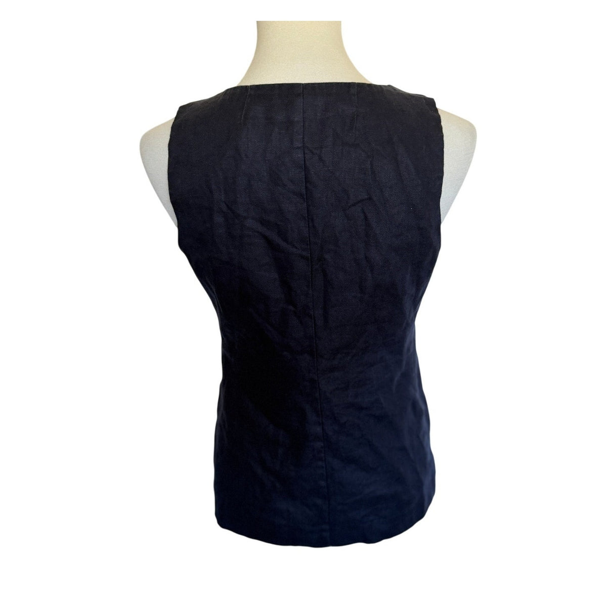 Alex Mill Liv Linen Vest - Navy Blue - Size Small
