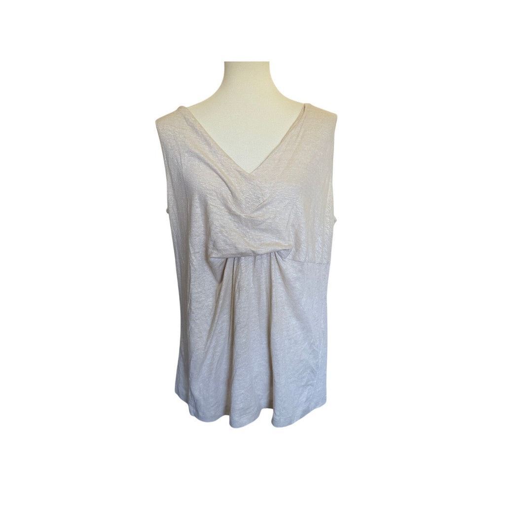 MARINA RINALDI Flax Linen Tank - Ivory - Size Large