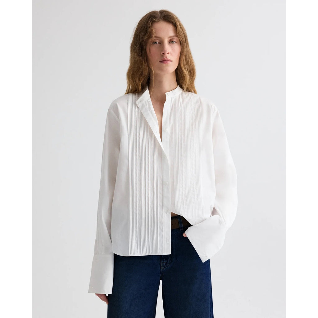 TWP Painter Shirt in Compact Poplin - White - XXS