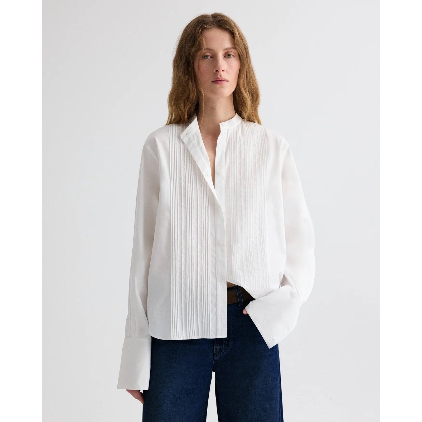 TWP Painter Shirt in Compact Poplin - White - XXS