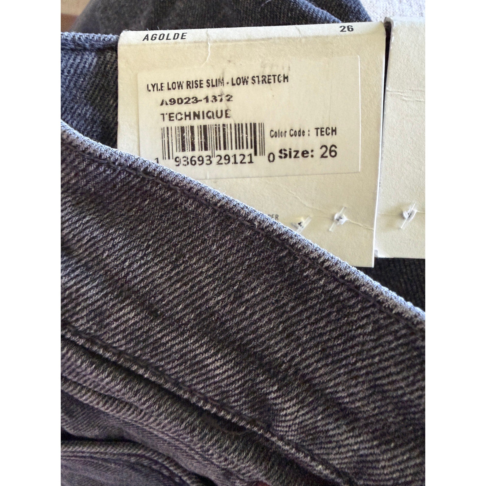 AGOLDE LYLE Low Rise Slim - Low Stretch Jeans - Technique - Size 26