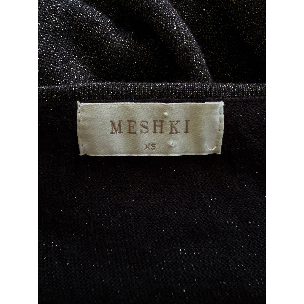Meshki Kamila Long Sleeve Bodycon Maxi Dress - Metallic Black - Size Extra Small