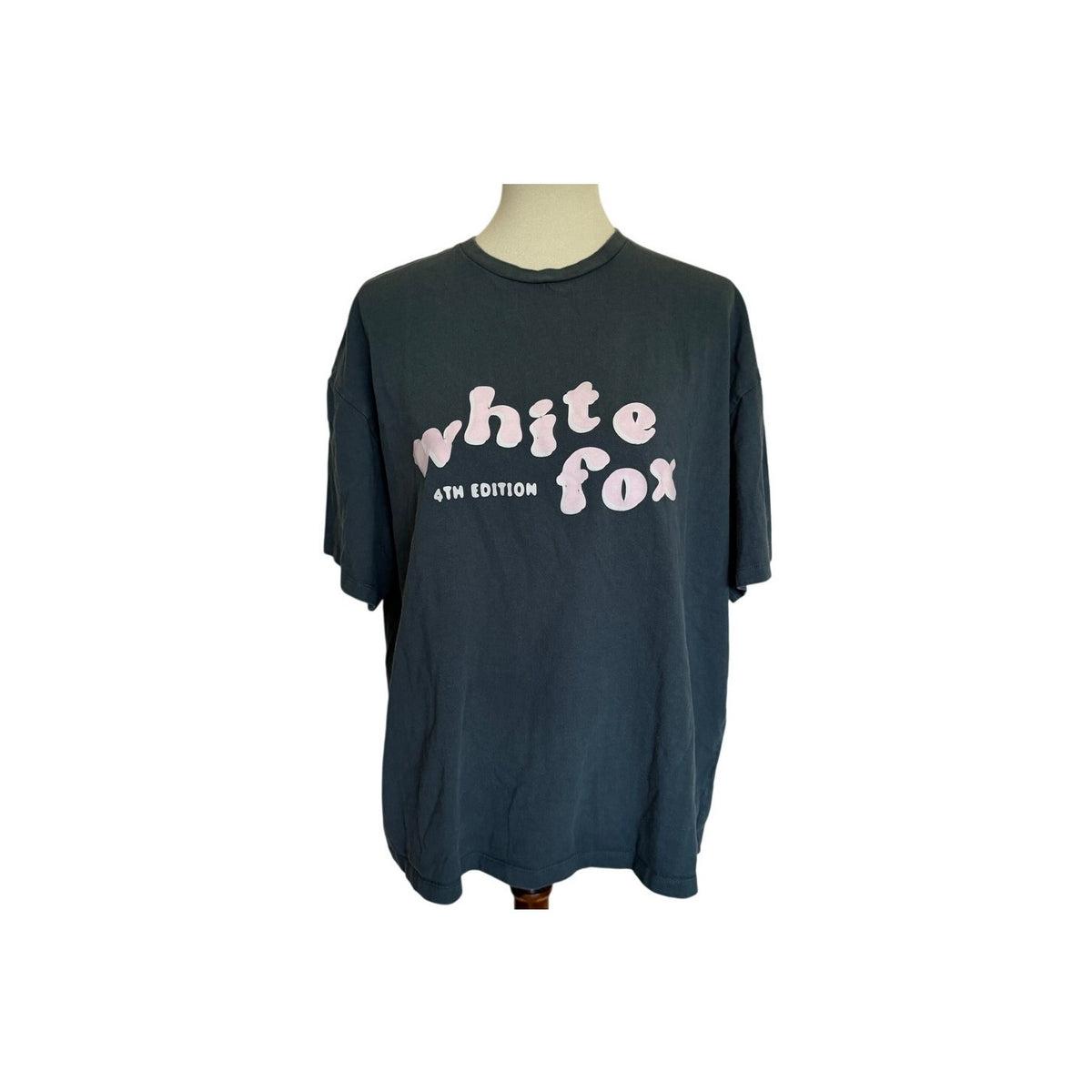 White Fox Boxy Logo T-Shirt - Green / Pink - Size Large / Extra Large