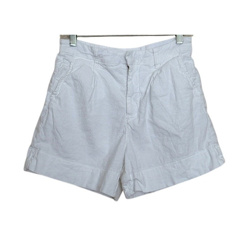 Frank & Eileen Waterford High Waisted Linen Shorts - White - Size 4