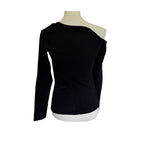MARCELLA Sylvan Top European Ponte Asymmetric Neckline Top - Black - Size Medium