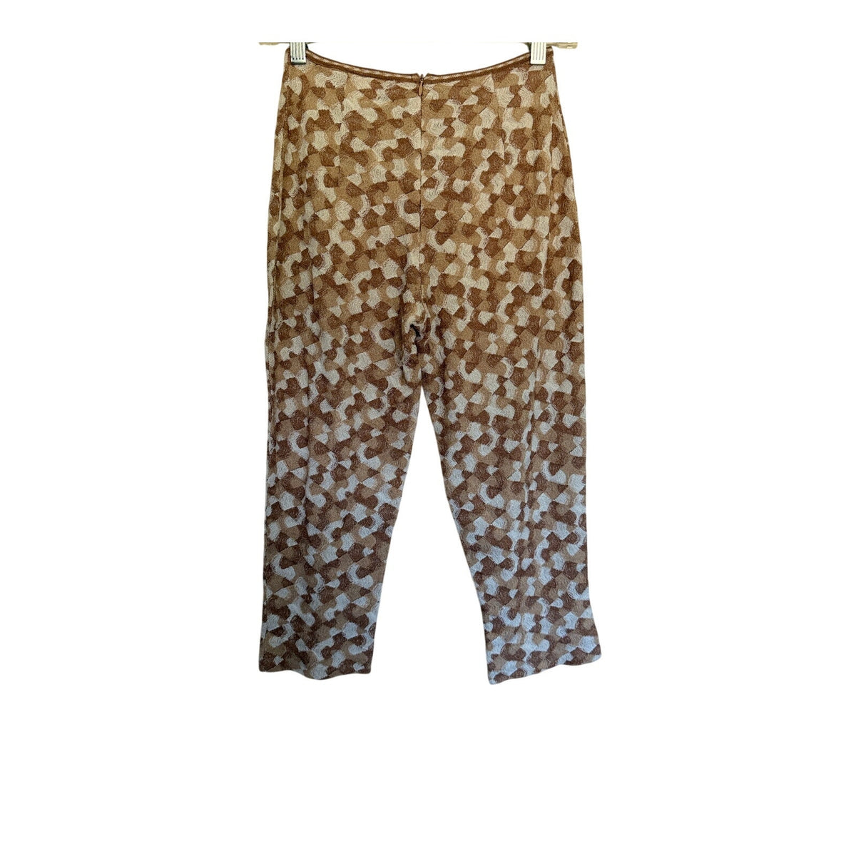 Vintage Jan and Carlos Geometric Pattern Knit Capri Pants - Cream/Tan - Size IT 40 US  6