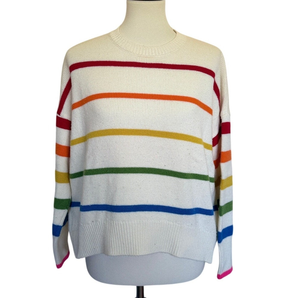 Sundry Striped Rainbow Sweater - Size 0/XS