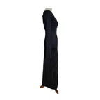 Meshki Kamila Long Sleeve Bodycon Maxi Dress - Metallic Black - Size Extra Small