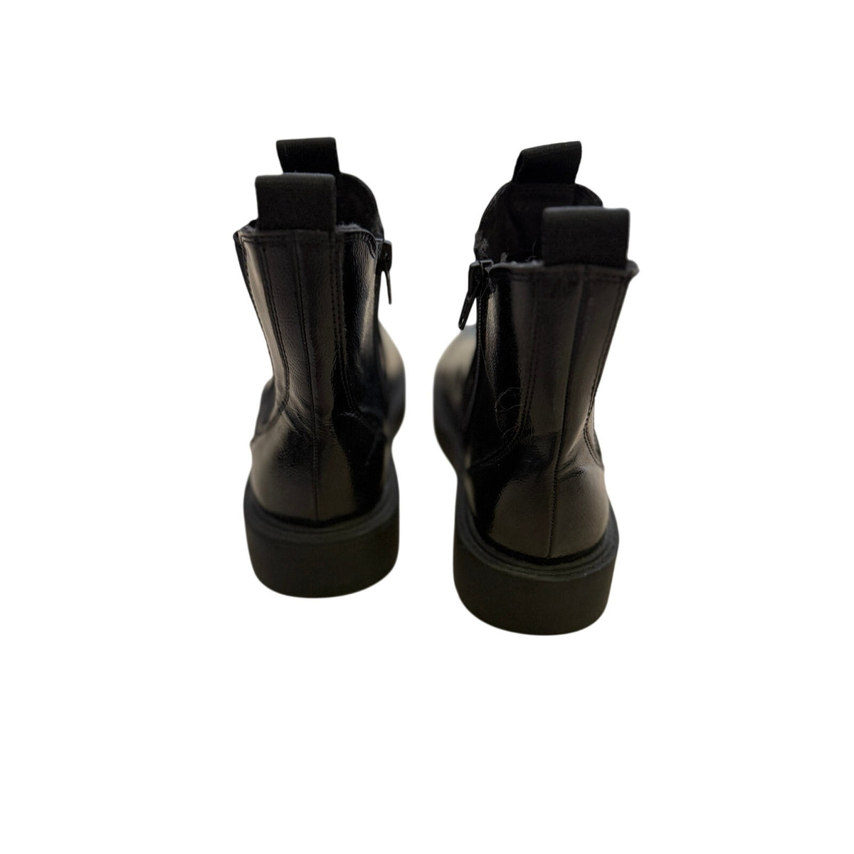 Zara Kids Patent Leather Zip Boots - Black - Size EU 34 US 2.5