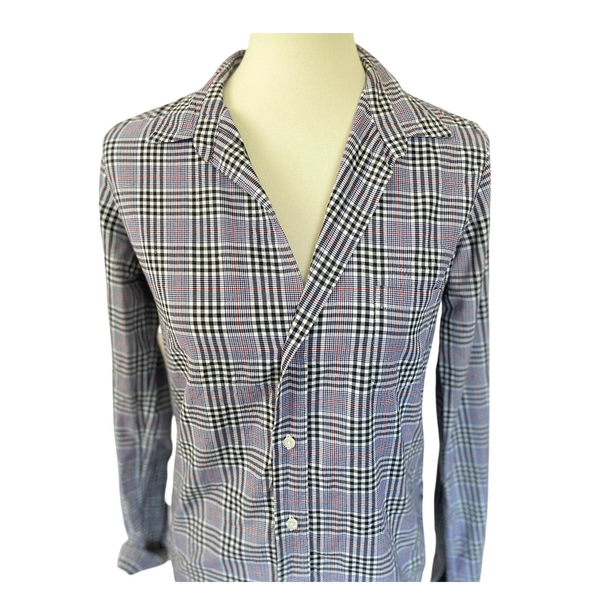 Frank & Eileen Barry Button Down Shirt - Red/Black/Blue/White Check - Size Small