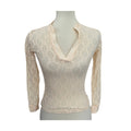 Only Hearts NYC V Neck Lace Top - Cream - Size Small