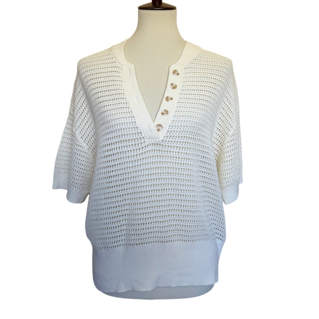 Varley Callie Knit Top - Medium - Egret Color