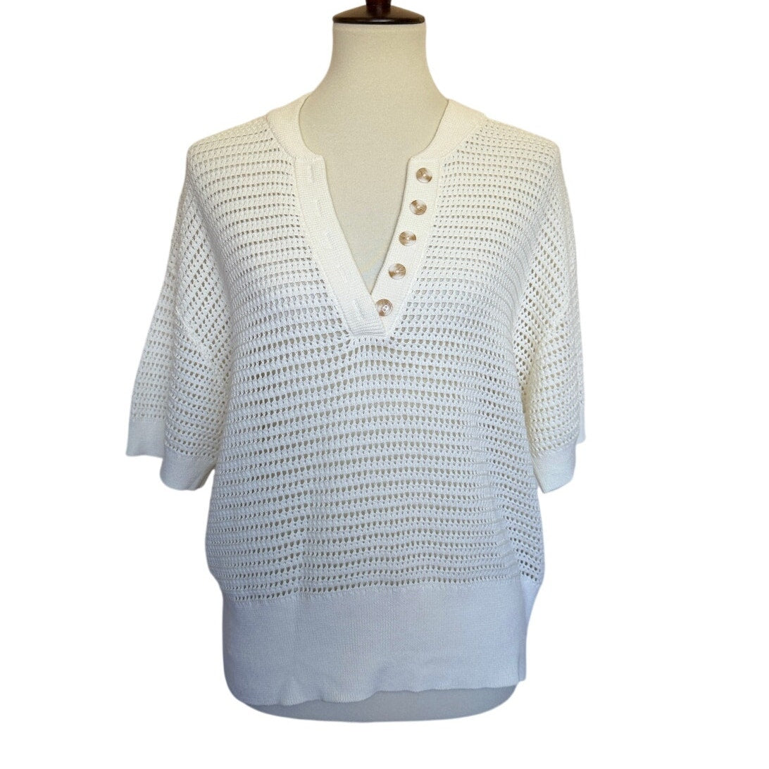 Varley Callie Knit Top - Medium - Egret Color