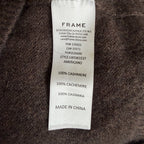 FRAME Scoop Neck Cashmere Sweater - Americano Brown - Size Extra Small