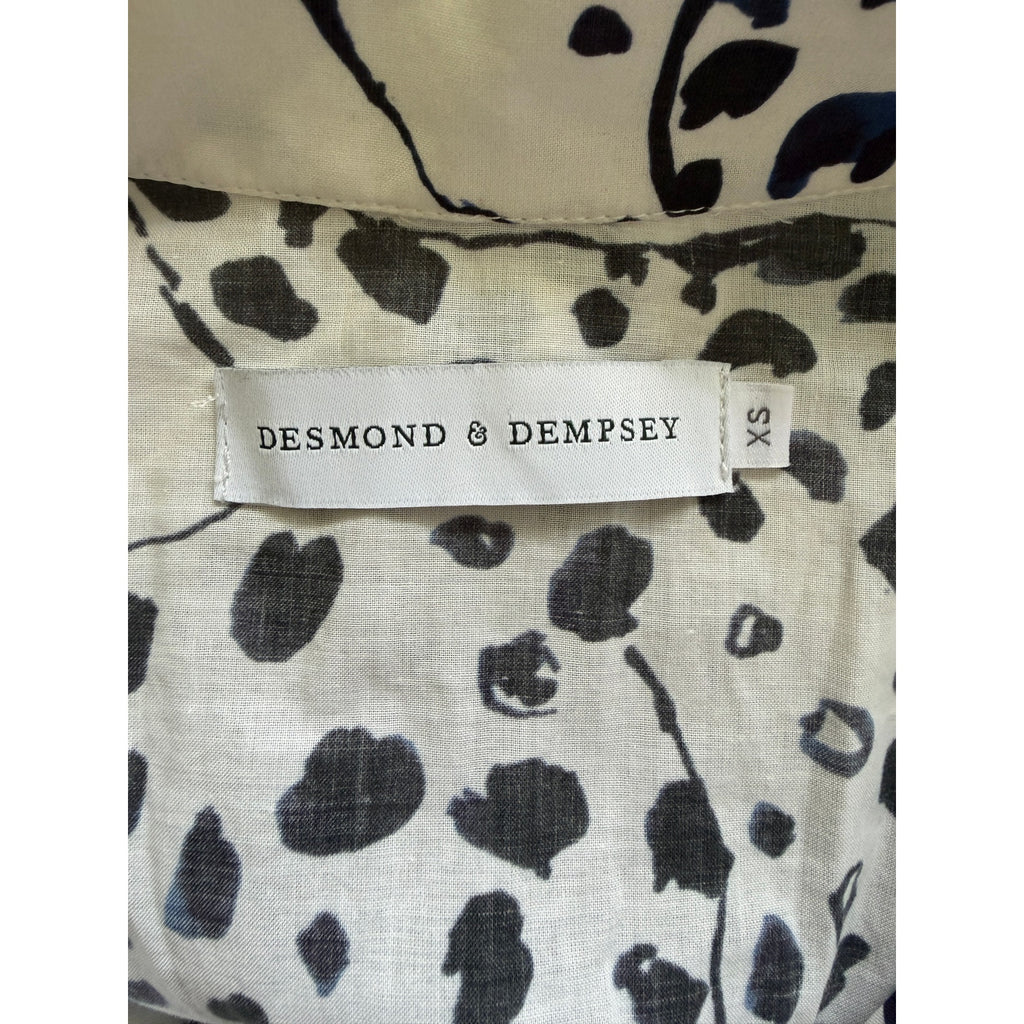 Desmond & Dempsey Long Sleeve Pajama Top - The Jag Cream - XS
