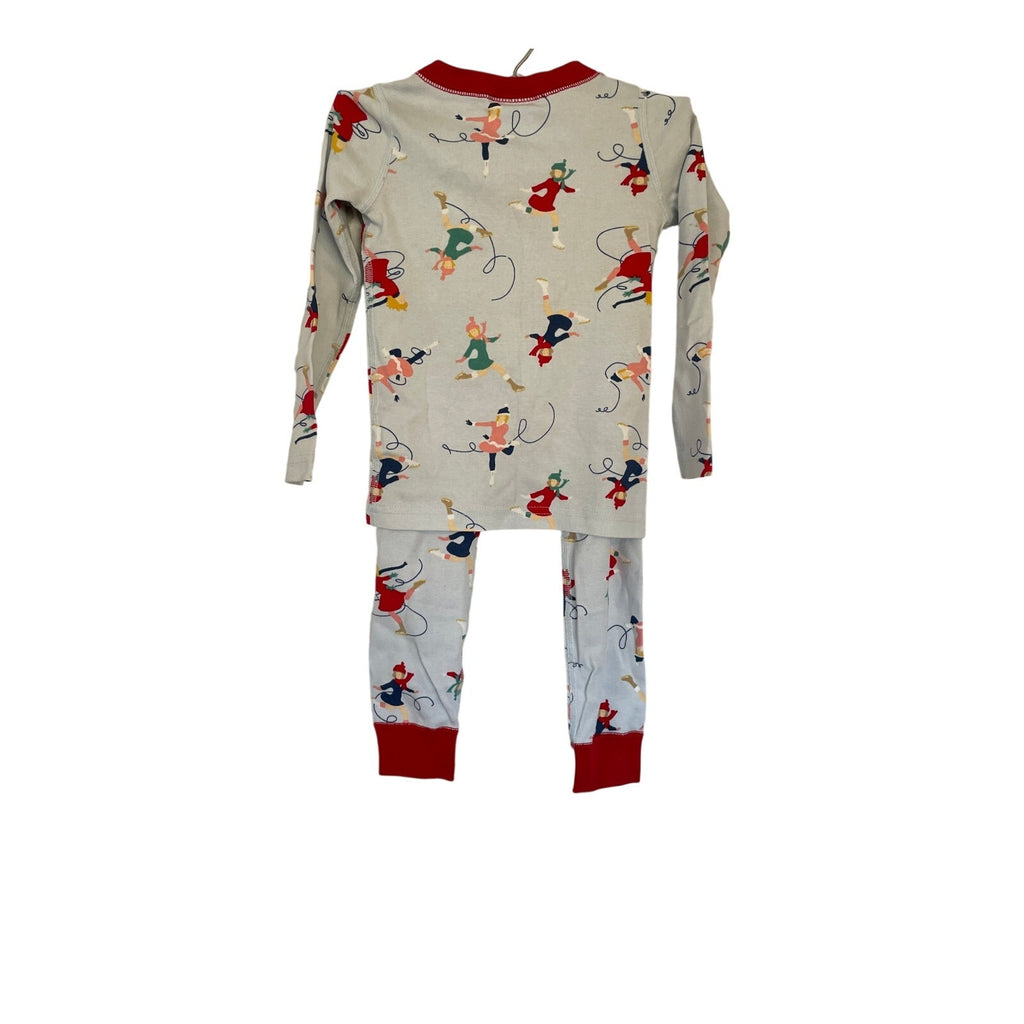 Hanna Andersson Holiday Print Long John Set - Gliding On Ice Blue - Size 4