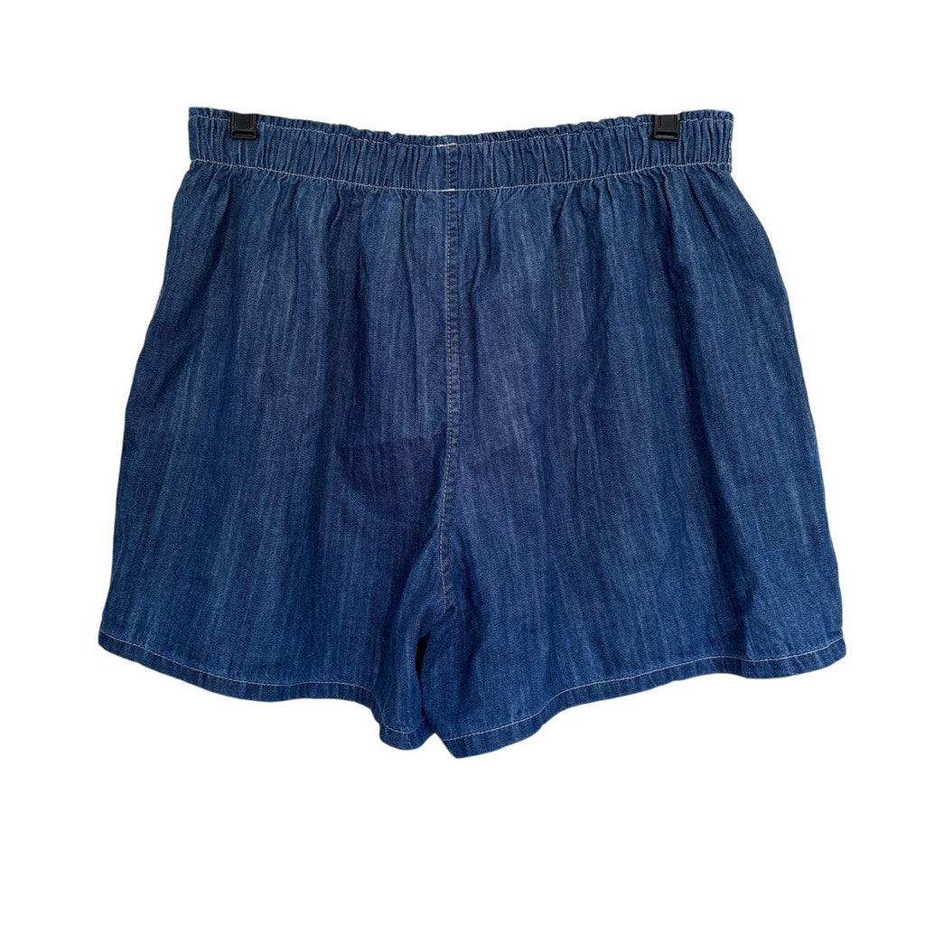 Homme Girls Elastic Waistband Denim Boxer Shorts - Blue - Size Small