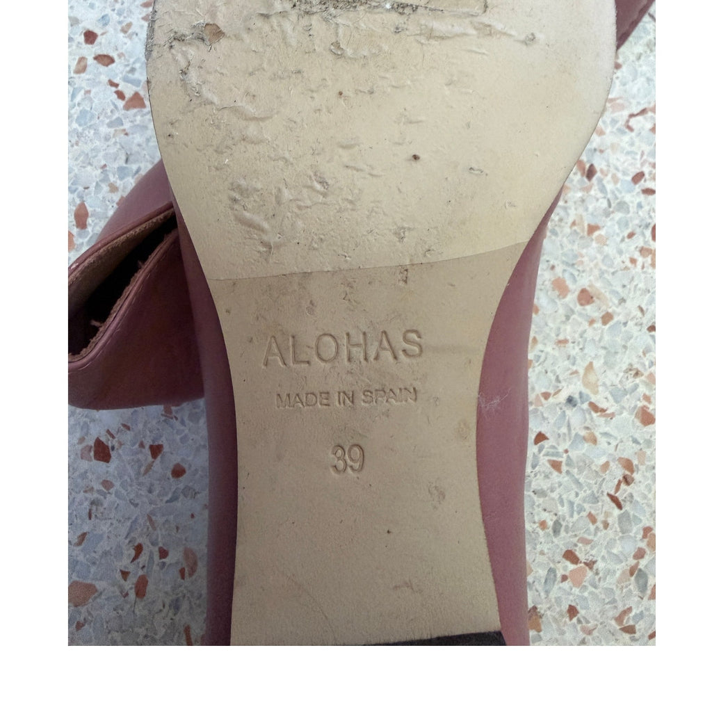 Alohas Sway Leather Flats - Pink - Size 39 US 8.5